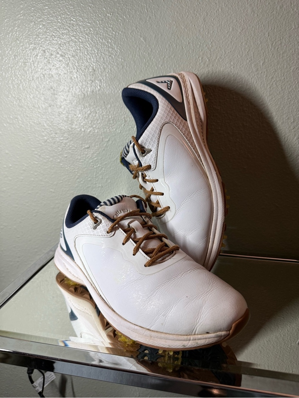 Callaway Coronado V2 Waterproof Spiked Golf Shoes White Navy Women’s Size 8.5 - Picture 5 of 6